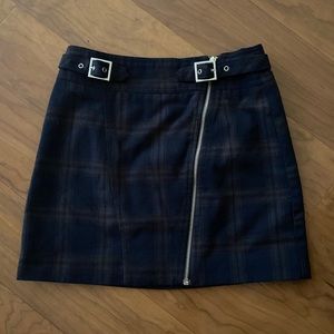 Topshop plaid navy blue skirt